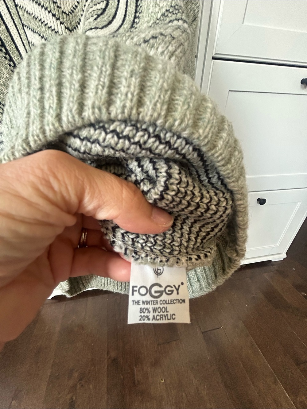 Beautiful Vintage Foggy The Winter Collection 80% Wool Oversized Sweater XL - Picture 10 of 12